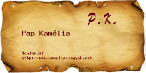 Pap Kamélia névjegykártya